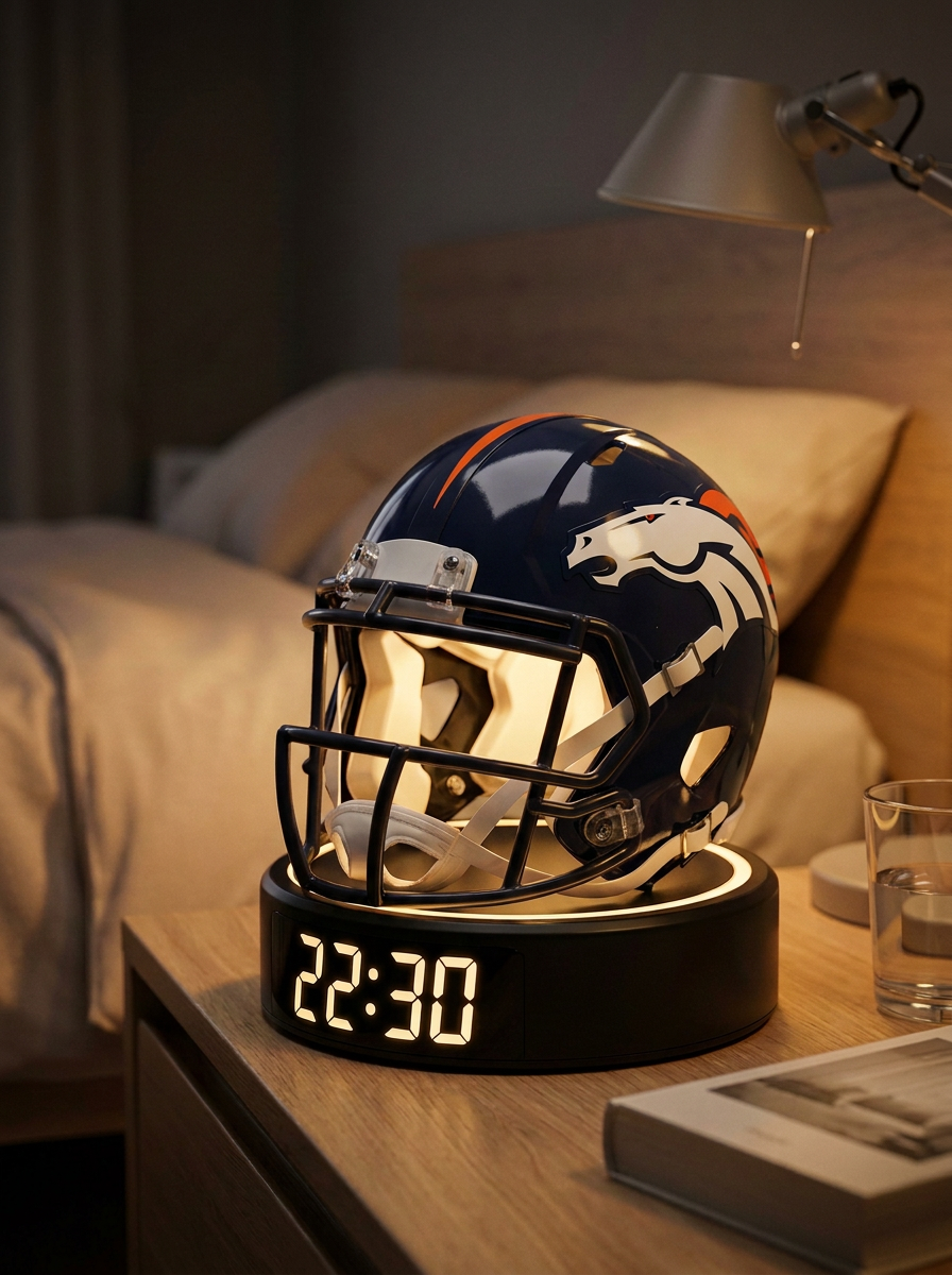 Denver Broncos helmet alarm clock